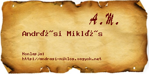Andrási Miklós névjegykártya