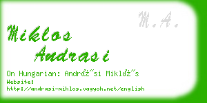 miklos andrasi business card